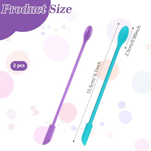 2Pcs Reptile Spoon, Crested Gecko Food Mixing Spoon Long Handle Feeding Tool Crested Gecko Accessories fit Lizard Gargoyle Bearded Dragon