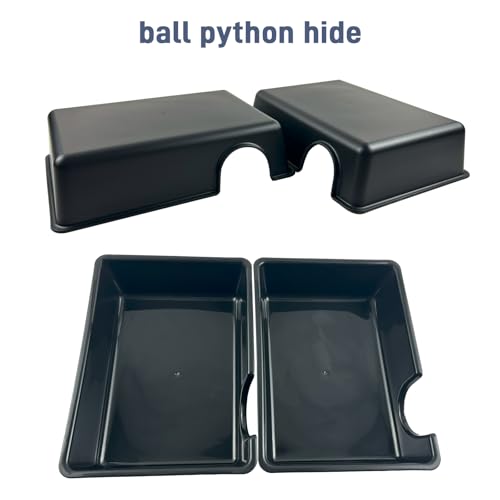 2 Pcs Humid Hideout Cave for Reptiles, Snake Hide for Ball Pythons, Gecko Hide, Leopard Geckos, Bearded Dragons,Compact Terrarium Decor with Easy-Clean Design (9.5"x6.7"x2.2" Large) - size: Large (2 Count)