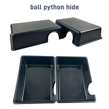 2 Pcs Humid Hideout Cave for Reptiles, Snake Hide for Ball Pythons, Gecko Hide, Leopard Geckos, Bearded Dragons,Compact Terrarium Decor with Easy-Clean Design (9.5"x6.7"x2.2" Large) - size: Large (2 Count)