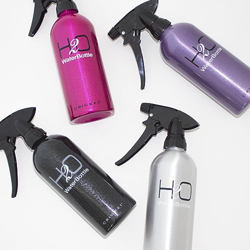 Cricket H2O Water Spray Bottle for Hair, Sparkle Purple, 13.5 oz | Continuous Stream, Adjustable Nozzle, Durable Aluminum, Refillable - color: Purple 13.5oz, size: 13.5 Ounces