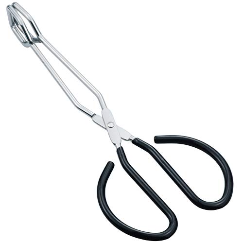 HINMAY 10-Inch Kitchen Scissor Tongs Stainless Steel Scissor Cooking Tongs - size: 10''