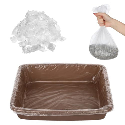 50 Pcs Disposable Plastic Cage Liners, Rabbit Litter Box Liners Leak Proof Toilet Film, Pet Tray Liner Bags For Small Animals Bunny Guinea Pig Bird Cage Liner Litter Box