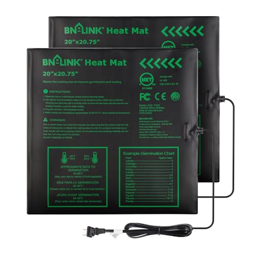 BN-LINK Seedling Heat Mat Warm Hydroponic Heating Pad Waterproof 20" x 20.75" for Seed Starting Greenhouse and Germination, 2 Pack - size: 20x20 2 Pack