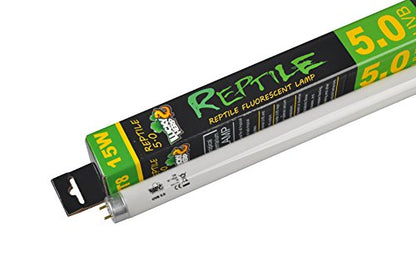 LUCKY HERP 5.0 UVB Fluorescent Tube Terrarium Lamp for Tropical Reptiles - T8,15 Watts,18 Inches