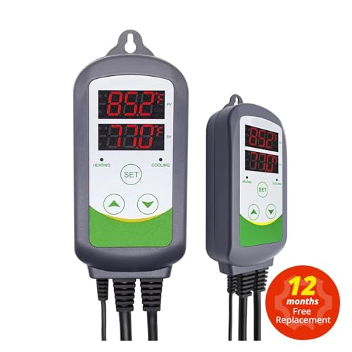 ITC-308 Digital Temperature Controller Outlet Thermostat Heat and Cool,Carboy,Fermenter,Greenhouse Terrarium Temp.(UK Socket) - color: UK socket
