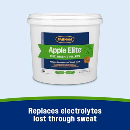 Farnam Apple Elite Electrolyte Supplement for Horses, Replaces Vital Minerals, for Hydration, No Added Sugar, Horse Supplements with Sodium, Potassium, Calcium & Magnesium, 7.5 lb, 40 Day Supply - size: 7.5 pounds