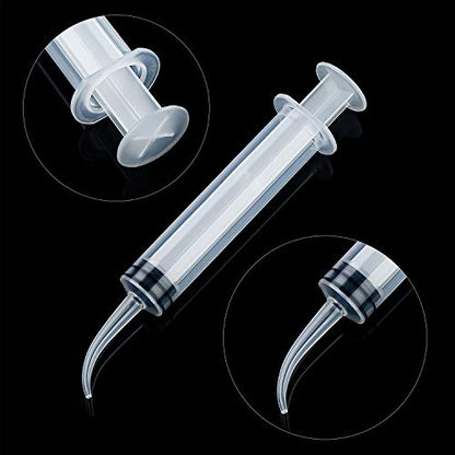 8 Pack Disposable 12cc Dental Syringe Dental Irrigation Syringe with Curved Tip, Tonsil Stone Squirt Mouthwash Cleaner (No Measurement) - style: No Measurement