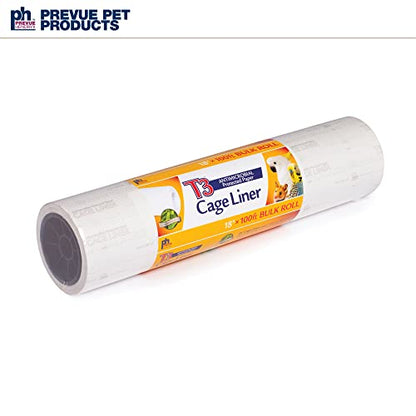 Prevue Pet Products T3 Cage Liner - Bird Cage Accessories, 100 ft Odor Absorbent Protection, Universal Liner for All Birds, Fits Small, Medium, and Large Enclosures, Simplifies Cleaning - Large Size