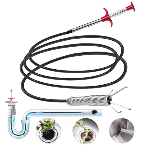 118" Flexible Grabber Claw Reacher Tool, Drain Clog Remover Drain Snake, Hair Clog Removal Tool for Kitchen Sink, Bathroom Bathtub and Toilet Drains - style: 118"