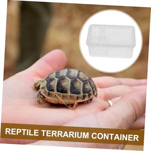 OUNONA Transparent Plastic Reptile Breeding Box Versatile Terrarium for Lizard Snake and Frog Easy to Habitat for Home School and Pet Store Use