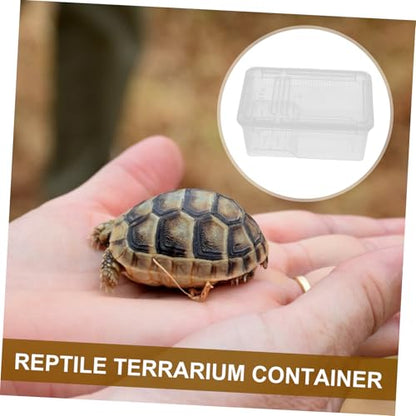 OUNONA Transparent Plastic Reptile Breeding Box Versatile Terrarium for Lizard Snake and Frog Easy to Habitat for Home School and Pet Store Use