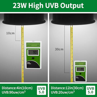 UVA UVB Reptile Light 23W 5.0,Tropical & Sub-Tropical Terrarium Compact Fluorescent Lamp,UVB Reptile Light Bulb for Snake,Chameleons,Iguanas,Turtles - size: 5.0-23