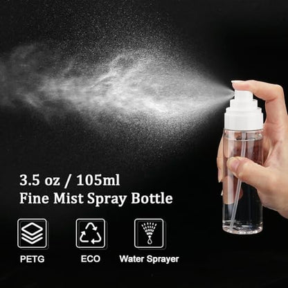 Cosywell Fine Mist Spray Bottles 3.5oz/105ml 5 Pack Leak Proof Mister Spray Bottle Refillable Plastic Hair Spray Bottle for Perfume Skincare Toners Water Cosmetics (Clear) - color: A-Clear