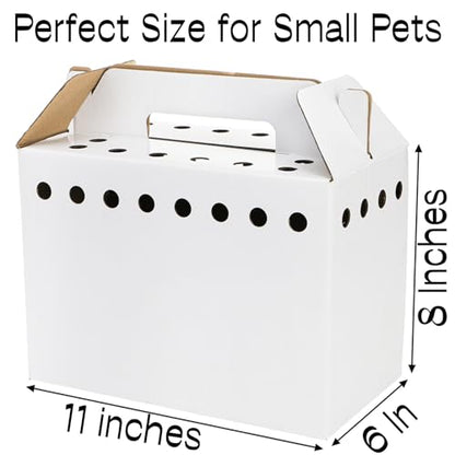 Coloch 20 Pack Cardboard Pet Carrier for Small Pets, 11x8x6 Inches Disposable Pet Transport Box for Pullets, Fowls, Hamsters, Gerbils, Reptiles, Guinea Pigs
