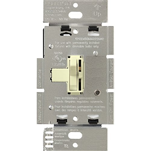 Lutron Toggler 1000-Watt Single-Pole Incandescent Dimmer Switch, AY-10P-AL, Almond - color: Almond
