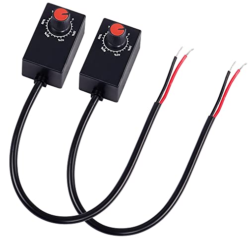 MEIRIYFA DC 0-10V Rotary LED Dimmer Knob Controller Mini Switch PWM Dimming for 0-10V or 1-10V Dimmable Interior Lighting Spotlight Grow Lamp LED Driver (2 Pack)