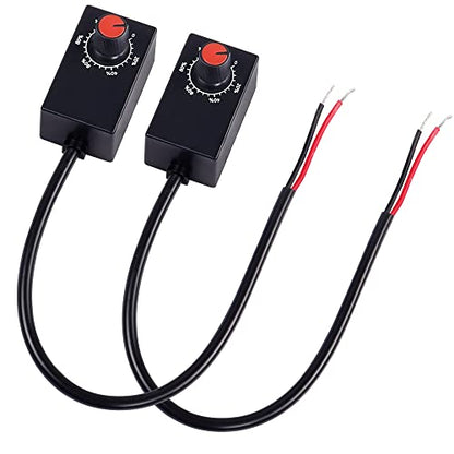 MEIRIYFA DC 0-10V Rotary LED Dimmer Knob Controller Mini Switch PWM Dimming for 0-10V or 1-10V Dimmable Interior Lighting Spotlight Grow Lamp LED Driver (2 Pack)
