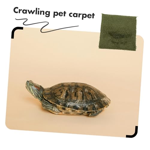 BESPORTBLE Reptile Carpet Mat Breathable and Comfortable Terrarium Liner for Lizards Frogs and Tortoises Easy to Cut for Moisture Retaining Imitation Grass Bedding - size: 20.00X20.00X0.50CM