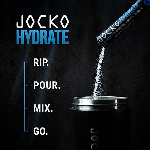 Jocko Fuel Hydrate Electrolytes Powder Packets Bundle Lemon Lime and Blue Raspberry - Hydration Amplifier Packets for Recovery, Dehydration, & Exercise - with Vitamins B6, B12 & C (32 Packets)