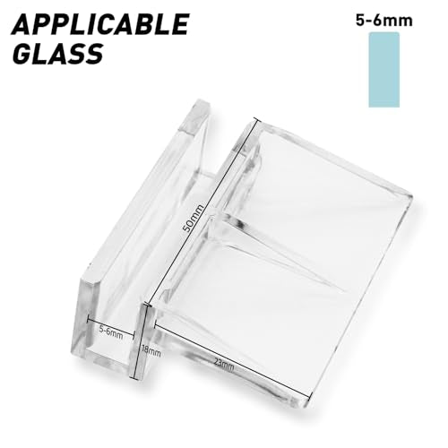 LINLAN 1/4-inch 12 Pieces Aquarium Cover Bracket, Fish Tank Lid Clips Acrylic Aquarium Cover Clip Support Holder, for Rimless Aquariums - size: Fits 1/4" Glass