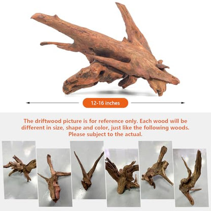 Natural Reptile Wood Bearded Dragon Tank Accessories, Reptile Climbing & Basking Branch Aquarium Driftwood Reptile Hide Terrarium Decor for Gecko, Lizard, Chameleon, Snake