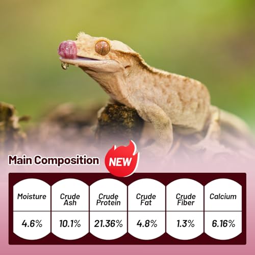 Crested Gecko Food, Fruit Mix Fig and Insects Complete Diet Gecko Food 2oz