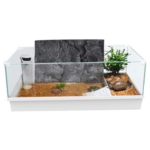 Toyvian 3D Reptile Tank Decoration Panel Large Turtle Tank Accessory Reptile Terrarium Dec
