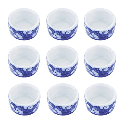 DQITJ 9 Pcs Spider Micro Ceramic Water Bowl, Hermit Crab Mini Dish for Spider Tarantula Hermit Crab Millipede Tiny Reptile