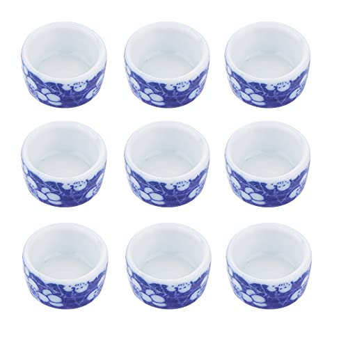 DQITJ 9 Pcs Spider Micro Ceramic Water Bowl, Hermit Crab Mini Dish for Spider Tarantula Hermit Crab Millipede Tiny Reptile