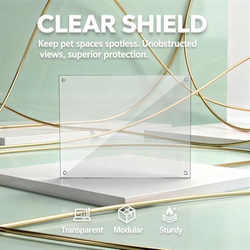 12 Pcs Clear Plastic Cage Guard Panels, 10 x 8.2 in Pet Habitat Siding, Splatter Guard Fence Dividers with 100 Zip Ties for Rabbit Cages, Guinea Pig Enclosures, Small Animal Habitat