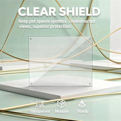 12 Pcs Clear Plastic Cage Guard Panels, 10 x 8.2 in Pet Habitat Siding, Splatter Guard Fence Dividers with 100 Zip Ties for Rabbit Cages, Guinea Pig Enclosures, Small Animal Habitat
