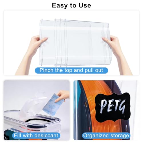 3D Printer Filament Storage Box, 6 Pack Stackable Filament Dry Organizer | Dustproof Filament Dry Box Storage Container, Compatible with PLA PETG ABS TPU 3D Printing Filament Spools - color: Black-6-pack