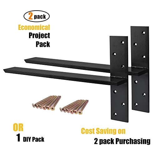 （2-Pack） Free Hanging T Shelf Bracket, Solid Heavy Duty Steel Knee Wall Hidden Granite Countertop Support Floating Bracket Hardware, Universal ,20 Inch , DIY Projects , Screws Included - size: 20