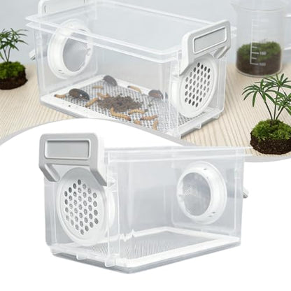Breeding Box, Reptile Feeding Box, Transparent Terrarium, Habitat, Animal Holder for Raising Mealworms, Style A - color: style A