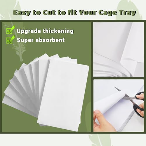 ZIQON 120 Pcs Bird Cage Liner Papers Big Size Cage Paper Liners Disposable Cage Paper Liners Precut Absorbent Cushion Pad Mat Accessories for Pet Bird Parrot - size: 31*21.5 inch