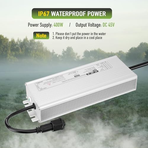 Ultrasonic Fogger Mist Maker 12 Head (9000ml/H) with 400W Waterproof Power Supply & Floats, Ultrasonic Humidifier Ideal for Pond, Vegetable Preservation, Landscape, Lawn, Halloween