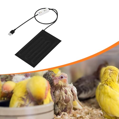 Reptile Heating Pad with Timer Multipurpose USB Terrarium Heating Mat Warming Cushion for Turtles Frogs Parrot Snake, 10cmx20cm