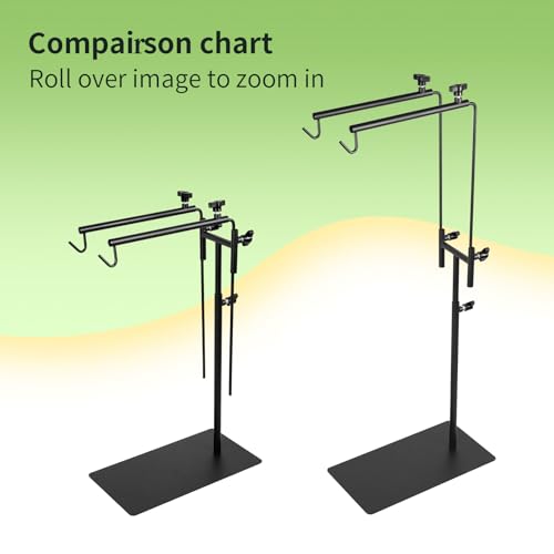 BETAZOOER Dual Reptile Lamp Stand Metal Adjustable Lamp Holder Light Fixture 15.5-37.5 Inch Reptile Glass Terrarium Amphibians/Terrestrial Vivarium