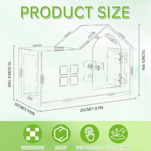 Acrylic Jumping Spider Enclosure, Jumping Spider Terrarium, Versatile Reptile Enclosure for Tarantula, Gecko, Hermit Crab Tank - color: transparent-A