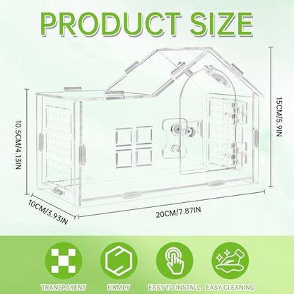 Acrylic Jumping Spider Enclosure, Jumping Spider Terrarium, Versatile Reptile Enclosure for Tarantula, Gecko, Hermit Crab Tank - color: transparent-A