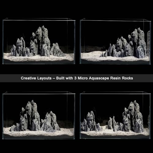 FZONE Aquarium Rocks Aquascaping, Micro Resin Seiryu Rock for Aquascaping - size: 05 Seiryu Stone: 5.11" × 2.75" × 3.54"