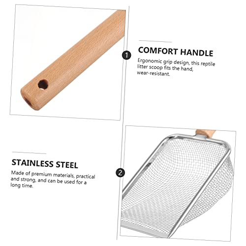BESPORTBLE Reptile Litter Scoop Comfortable Handle for Easy Cleaning for Turtles Lizards and More Mesh for Efficient Waste Removal