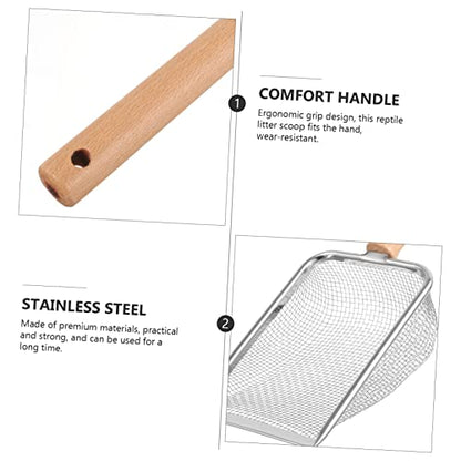 BESPORTBLE Reptile Litter Scoop Comfortable Handle for Easy Cleaning for Turtles Lizards and More Mesh for Efficient Waste Removal