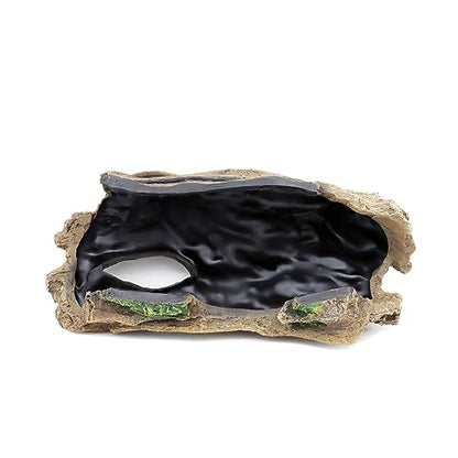 JIHAQUA Aquarium Resin Bark Terrarium Decor, Lizard, Snake or Reptile Hide,Lizard, Spider and Aquarium Fish Hide Cave (Large Bark B)