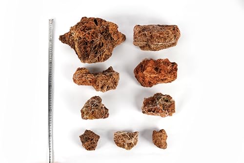 LANDEN Maple Leaves Stone Natural Rocks (18lbs, 3~9 inches,9pcs) for Aquarium, Paludarium, Terrariums, Decorative of Forest Creeks, lakesides, and Streams - size: 14 Maple Leaves Stone(3-9 inches,18lbs)