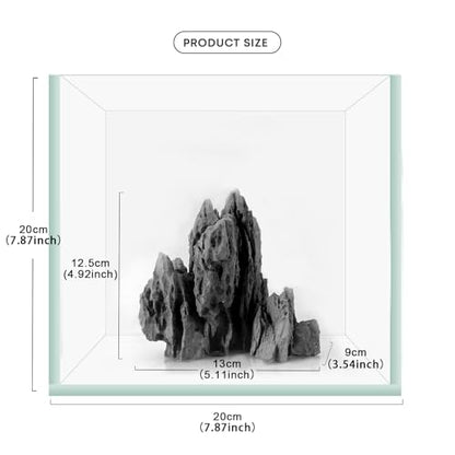FZONE Aquarium Rocks Aquascaping, Micro Resin Seiryu Rock for Aquascaping - size: 04 Seiryu Stone: 5.11" × 3.54" × 4.92"