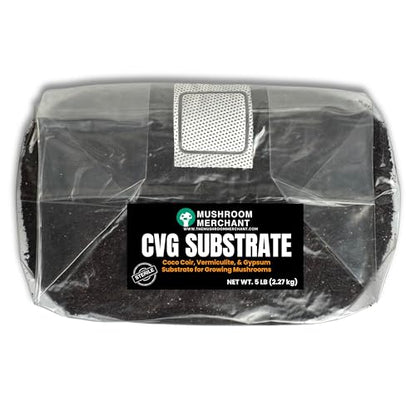 CVG Substrate (5 lb) – Pre-Sterilized Coco Coir, Vermiculite & Gypsum – Ready-to-Use Bulk Mushroom Substrate