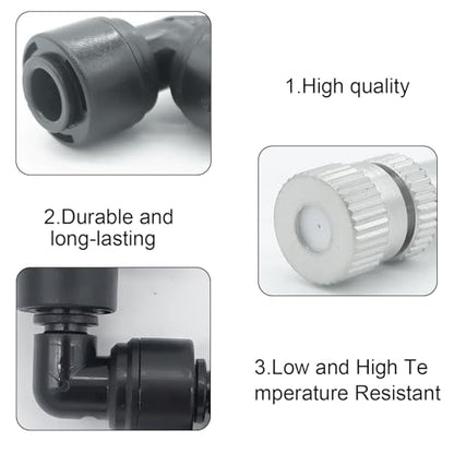 4 Pack Reptile Mister Nozzles，Reptile Misting Nozzles 1/4'', Reptile Fogger Fine Mist Nozzles for Full Water Coverage, Replacement Micro Spray Nozzles