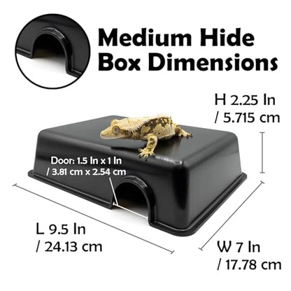 Pangea Reptile Hide Box (C- Medium), Black - size: C- Medium