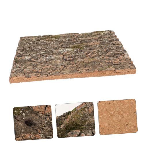 Totority Natural Cork Bark Reptile Decor Climbing Platform Rough Texture Background for Gecko Lizard Snake Habitat Terrarium Accessories